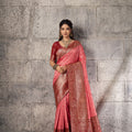 Beautiful Pink Banarasi Silk Saree Meenakari Zari Woven for Women