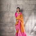 Stylish Mustard Yellow Banarasi Silk Saree Meenakari Zari Woven for Women