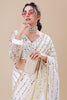 White Net Saree Gold Sequins Embroidery Designer Blouse
