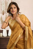 Elegant Mustard Gold Silk Saree with Zari Border | Designer Saree