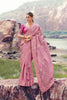 Pink Embroidered Silk Saree with Heavy Border Designer Blouse