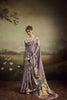  Lavender Linen Silk Saree with Floral Digital Print Designer Tassel Pallu