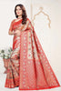 Red and Beige Banarasi Silk Saree with Rich Zari Woven Design