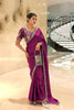 Wine Purple Organza Silk Saree Sequins Embroidered Border Designer Blouse