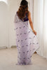 Lavender Tissue Silk Saree Purple Embroidered Sequin Designer Blouse