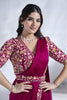 Designer Rani Pink Georgette Saree with Heavy Blouse