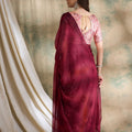 Elegant Maroon Pleated Saree with Designer Printed Blouse