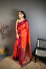 Orange and Magenta Banarasi Silk Saree with Rich Zari Weaving Saree
