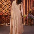 Peach Silk Saree with Zari Embroidery Butti Work Designer Blouse