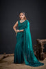 Teal Green Embroidered Silk Saree with Designer Blouse