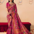Rani Pink Paithani Silk Saree Rich Zari Weaving Traditional Motifs Saree 