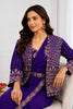 Purple Designer Saree Heavy Golden Embroidered Jacket Border