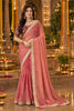 Beautiful Peach Pink NC Moss Sequins Work Saree for Women