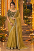 Graceful Green NC Moss Sequins Work Saree for Women