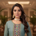 Elegant Sea Green Embroidered Readymade Palazzo Suit with Designer Dupatta for Women
