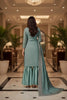 Elegant Sea Green Embroidered Readymade Palazzo Suit with Designer Dupatta for Women