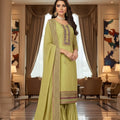 Stylish Lime Green Embroidered Readymade Palazzo Suit with Designer Dupatta for Women