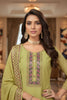 Pista Green Kurta Sharara Set Embroidered Neckline Designer Dupatta