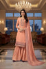 Latest Peach Embroidered Readymade Palazzo Suit with Designer Dupatta for Women