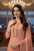 Peach Kurta Sharara Set Embroidered Neckline Designer Dupatta