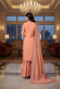 Peach Kurta Sharara Set Embroidered Neckline Designer Dupatta