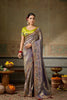 Stylish Lavender Banarasi Silk Saree Embroidery Zari Threads Work for Women