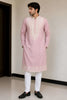 Amazing Pink Fendy Silk Embroidered Party Wear Kurta Pajama for Men
