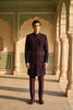 Elegant Dark Wine Embroidered Designer Kurta Pyjama with Jacket for Men