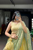Elegant Mustard Yellow Embroidered Silk Lehenga Choli with Mint Green Dupatta for Women