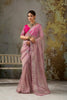 Elegant Dusty Pink Tissue Saree Thread Embroidery Butta Work for Women