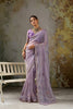 Stylish Lavender Tissue Saree Thread Embroidery Butta Work for Women