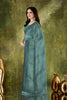 Teal Blue Woven Designer Saree with Matching Blouse