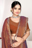 Copper Brown Silk Saree with Rich Golden Zari Border Designer Saree