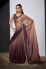 Wine Brown Copper Dual Tone Saree with Designer Border