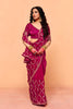 Rani Pink Designer Embroidered Silk Saree Heavy Zari Work Border Blouse Piece