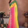 Multicolor Georgette Saree with Embroidered Border Work