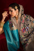 Grey Silk Saree with Multicolor Turquoise Banarasi Pallu