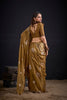 Rich Mustard Gold Tissue Silk Saree with Zari Polka Butti Work