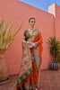 Traditional Orange Green Banarasi Silk Saree Zari Border Rich Designer Pallu