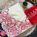 Elegant White Organza Saree with Red Embroidered Border