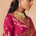 Rani Pink Paithani Silk Saree Rich Zari Weaving Traditional Motifs Saree