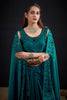Teal Green Embroidered Silk Saree with Designer Blouse