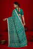 Teal Bandhej Print Designer Saree Matching Blouse Festive Wear