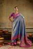 Royal Blue Tissue Paithani Silk Saree Zari Weaving for Women