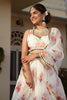 Exquisite White Floral Printed Organza Silk Designer Lehenga Choli with Dupatta