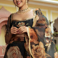 Enchanting Black Organza Floral Digital Printed Designer Lehenga Choli with Dupatta