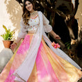 Radiant White Multicolor Organza Digital Printed Designer Lehenga Choli with Dupatta