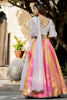 Radiant White Multicolor Organza Digital Printed Designer Lehenga Choli with Dupatta