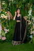 Stylish Black Embellished Georgette Lehenga Choli with Dupatta for Wedding