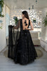 Trendy Black Embellished Velvet Lehenga Choli with Dupatta for Wedding